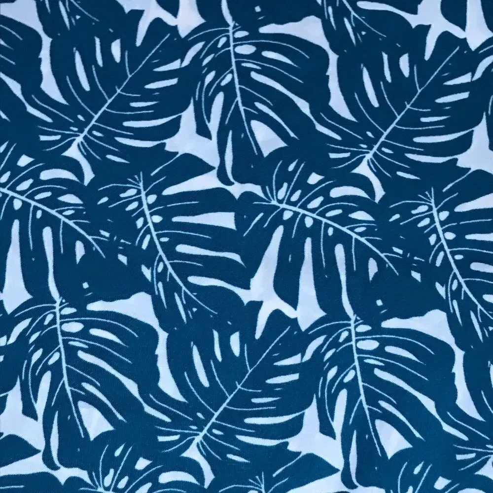 Forever 21 Skater Skirt Teal White Leaf Print S
